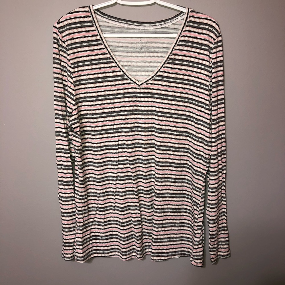 Cuddl Duds Long Sleeve Striped Shirt